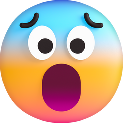 3D Stylized Shocked Emoji